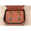 Image 1 : STAMPED 14KT YELLOW GOLD EMERALD EARRINGS. GEMSTONE: 4.00 CARATS ITEM WEIGHT: 0.95 GRAMS