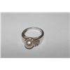 Image 1 : 14KT WHITE GOLD LADIES CUSTOM DESIGNED SOUTH SEA PEARL AND DIAMOND RING. SET WITH ONE SOUTH SEA