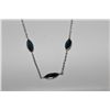 Image 3 : STAMPED 14KT WHITE GOLD SAPPHIRE NECKLACE. SAPPHIRE: 6.00 CARAT ITEM WEIGHT: 2.63 GRAMS