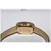 Image 5 : ONE LADY'S OMEGA 18KT YELLOW GOLD DIAMOND SET WRIST WATCH. THE WATCH HAS A SQUARE SHAPED CASE OF 22