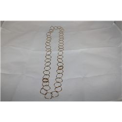 ONE HAND MADE 18KT YELLOW GOLD BOLD LINK NECKLACE. THE NECKLACE IS HAND MADE AND CONSISTS OF A