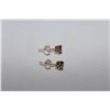 Image 3 : ONE PAIR OF YELLOW GOLD BLUE COLOURED DIAMOND STUD EARRINGS, STAMPED 14KT. SET WITH TWO (2) ROUND