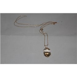 14KT YELLOW GOLD CITRINE PENDANT NECKLACE. STAMPED 14K. NATURAL CITRINE: 6.10 CARAT