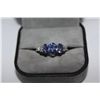 Image 1 : STERLING SILVER TANZANITE AND DIAMOND RING. NATURAL TANZANITE 1.04 CARAT ACCOMPANIED BY DIAMOND