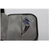 Image 2 : STERLING SILVER TANZANITE AND DIAMOND RING. NATURAL TANZANITE 1.04 CARAT ACCOMPANIED BY DIAMOND