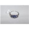 Image 4 : STERLING SILVER TANZANITE AND DIAMOND RING. NATURAL TANZANITE 1.04 CARAT ACCOMPANIED BY DIAMOND
