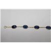 Image 2 : ONE LADIES 14KT YELLOW GOLD HAND MADE BEZEL SET AND OPEN LINK COMBINATION, BLUE SAPPHIRE BRACELET.
