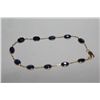 Image 3 : ONE LADIES 14KT YELLOW GOLD HAND MADE BEZEL SET AND OPEN LINK COMBINATION, BLUE SAPPHIRE BRACELET.