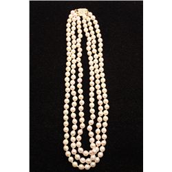 ONE LADIES TRIPLE STRAND CULTURED PEARL NECKLACE, CONTAINS NUMEROUS CULTURED PEARLS OF