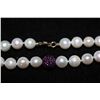 Image 2 : 14KT YELLOW GOLD PEARL SWAROVSKI NECKLACE. STAMPED 14K. APPROX. 38 GRAMS, MODIFIED ROUND, PEARL