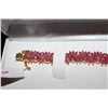 Image 2 : STERLING SILVER GOLD PLATED RUBY BRACELET. STAMPER 925, NATURAL RUBY: 5.46 CARAT. MARQUISE CUT,