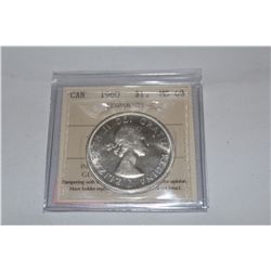 1960 CANADIAN SILVER DOLLAR ICCS GRADED MS-63