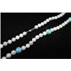 Image 2 : STAMPED 14K WHIE GOLD CLASP PEARL SWAROVSKI NECKLACE. NATURAL PEARL, MEDIUM LUSTER, MODERATELY