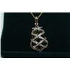 Image 2 : STAMPED 925 STERLING SILVER & GOLD PLATED GEMSTONE PENDANT NECKLACE. NATURAL GARNET-TSAVORITE 2.80