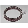 Image 1 : ONE LADIES STERLING SILVER HAND FASHIONED CUSTOM MADE 'WIDE-SOLID' RUBY BANGLE STYLE BRACELET. SET