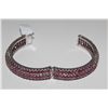Image 2 : ONE LADIES STERLING SILVER HAND FASHIONED CUSTOM MADE 'WIDE-SOLID' RUBY BANGLE STYLE BRACELET. SET