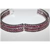 Image 3 : ONE LADIES STERLING SILVER HAND FASHIONED CUSTOM MADE 'WIDE-SOLID' RUBY BANGLE STYLE BRACELET. SET