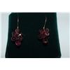 Image 1 : ONE PAIR OF LADIES HAND FASHIONED DROP STYLE TEAR DROP, PURPLE COLOURED STONES (LIKELY TOURMALINE)