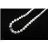 Image 2 : 14KT WHITE GOLD SWAROVSKI PEARL NECKLACE. NATURAL PEARL, MEDIUM LUSTER, MODERATELY BLEMISHED. INCL.