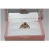 Image 1 : 10KT YELLOW GOLD DIAMOND GEMSTONE RING. NATURAL CITRINE 0.48 CARAT, OVAL, MODERATELY INCLUDED,