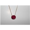 Image 2 : ONE 14KT YELLOW GOLD LADIES SOLITAIRE RUBY PENDANT SLIDER, SET WITH ONE OVAL SHAPE NATURAL RUBY