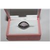 Image 1 : STERLING SILVER DIAMOND RING. NATURAL DIAMOND 0.83 CARAT, BLACK COLOUR, 4.21 GRAMS.