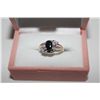 Image 1 : ONE LADIES STERLING SILVER BLUE SAPPHIRE AND TANZANITE SWIRL STYLE RIN. NATURAL SAPPHIRE 0.70