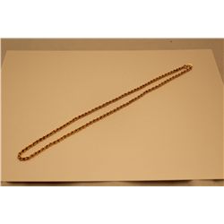 14KT YELLOW GOLD- 46 CM LONG NECKLACE. 3.2MM DIAMETER, WEIGHT 4.6 GRAMS