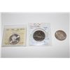 Image 1 : 1967 CANADIAN 50 CENT PIECE, ICCS GRADED MS-64 AND 1968 CANADIAN $1 COIN AND 1964 CANADIAN 50 CENT