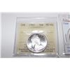 Image 2 : 1967 CANADIAN 50 CENT PIECE, ICCS GRADED MS-64 AND 1968 CANADIAN $1 COIN AND 1964 CANADIAN 50 CENT
