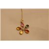 Image 2 : 14KT YELLOW GOLD DIAMOND SAPPHIRE PENDANT NECKLACE. APPROX 2.40 CARAT NATURAL SAPPHIRE APPROX. 0.09