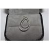Image 1 : ONE WHITE GOLD LADIES CUSTOM MADE, MOVEABLE PEAR SHAPE DIAMOND PENDANT-SLIDER. STAMPED 10KT, SET