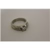 Image 1 : ONE LADIES 14KT WHITE GOLD DIAMOND SET ENGAGMENT OR DRESS RING. THE RING IS 6MM WIDE AND FEATURES A