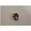 Image 1 : 10KT GOLD-STAMPED OVAL AMETHYST, 7.11 CARAT, SI-TREATED DRESS RING. INCLUDES APPRAISAL
