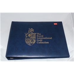 ROYAL INTERNATIONAL GOLD COLLECTION OF OFFICIAL FIRST DAY COVERS, MADE WITH 18KT GOLD