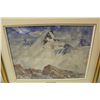 Image 4 : WILL OGILVIE 28 X 21 ORIGINAL WATERCOLOUR, "MOUNTAIN PEAK ABOVE SALMON GLACIER" DATED 1957.
