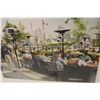 Image 3 : OLIVER B. MALANA  28" X 36" ORIGINAL WATERCOLOUR, "THE SUMMER OUTDOOR RESTAURANT" DATED 2004