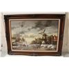 Image 1 : GC. SCHROTER 24" X 36"  OIL ON CANVAS, "UNTITLED- DUTCH POND ICE SKATING"