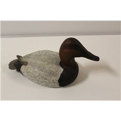 HAND CARVED CANVASBACK DRAKE, SIGNED WAYNE JONES DATED 1991