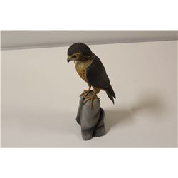 HAND CARVED EAGLE ON ROCK SMALL