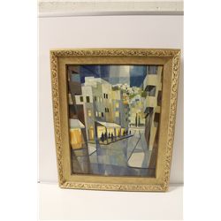 22" X 28" OIL ON CANVAS, SIGNED SAMUEL ZULKIS "VIEW TO MT. CARMEL" D. 1965