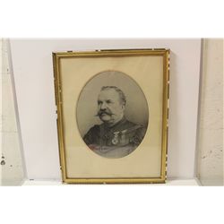 EMIL PREUSS (XIX-XX) PORTRAIT OF AN ELDERLY OFFICER. PENCIL AND WATERCOLOUR, SIGNED "PREUSS EMIL