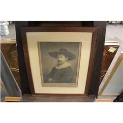 NICOLAS-GABRIEL DUPUIS (FRENCH 1695-1771) AFTER REMBRANDT. PORTRAIT OF HERMAN DOOMER "EX MUSEO AN