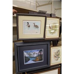 LOT OF 4 SMALL FRAMED WILDLIFE PRINTS INCL. FRED BUCHWITZ AND SCOT KENNEDY