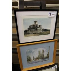 LOT OF 2 FRAMED PRINTS. GEOFFREY ROCK AND H. MOSS