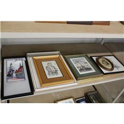 LOT OF 9 ASSORTED SMALL FRAMED PRINTS