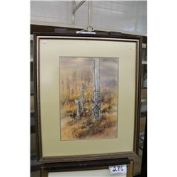 12" X 17"  FRAMED ARTWORK SIGNED JOYCE MITCHELL