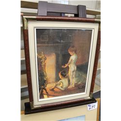 19" X 14"  FRAMED PRINT SIGNED IN THE BLOCK PAUL PEEL