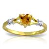 Image 1 : 14K Y. GOLD 0.02ct DIAMONDS & 0.45ct CITRINE RING