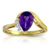 Image 1 : 14k Solid Gold 1.50ct Amethyst & Diamond Ring